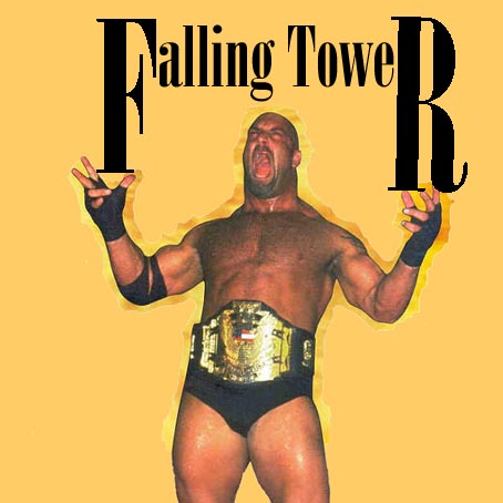 Falling Tower Six Songs that Suck Album Cover featuring bill goldberg